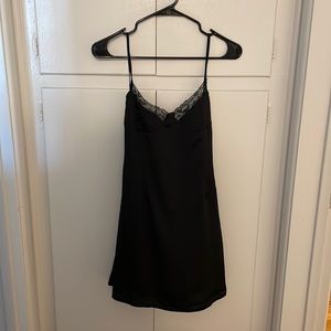 Lace satin lbd mini back dress